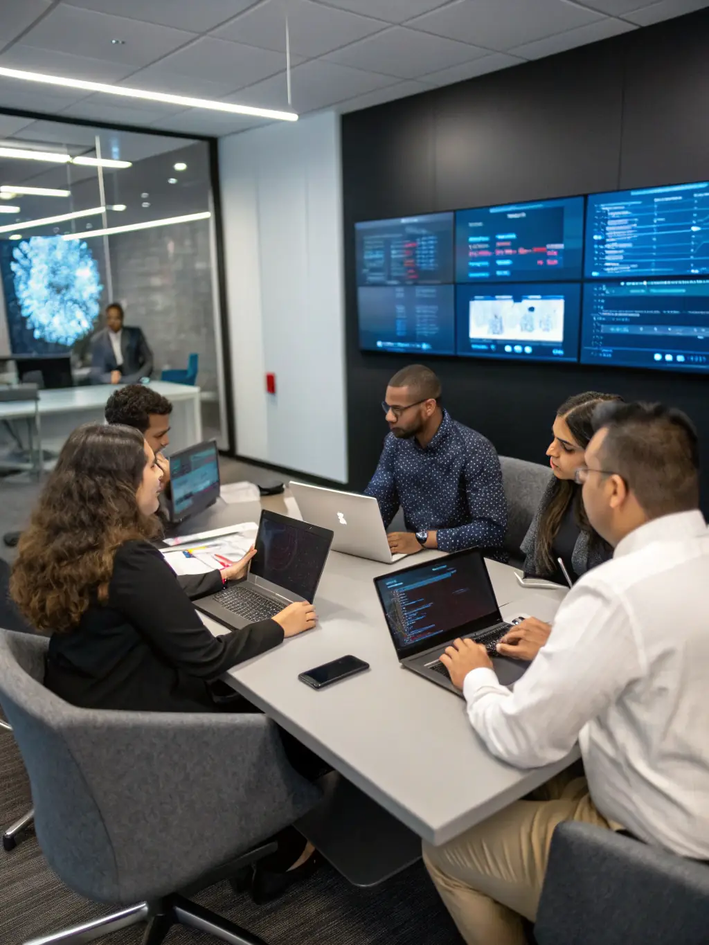 A diverse team of IT professionals is collaborating on a project, showcasing OneITSM's comprehensive approach to IT management solutions.